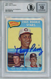 Tony Perez Autographed 1965 Topps #581 Rookie Card Beckett 10 Slab 33689
