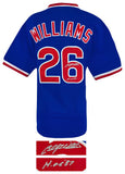Billy Williams Signed Blue Custom Baseball Jersey w/HOF'87 - (SCHWARTZ COA)