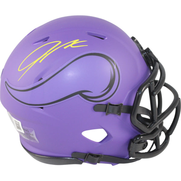 Jordan Addison Autographed Minnesota Vikings Mini Helmet Rave Beckett 50965