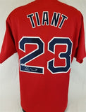 Luis Tiant Signed Boston Red Sox Red Jersey (PSA COA) 3xAll-Star / Senor Smoke