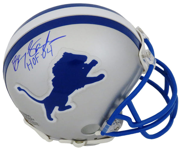 BARRY SANDERS Signed Detroit Lions Riddell T/B Mini Helmet w/HOF 04 - SCHWARTZ
