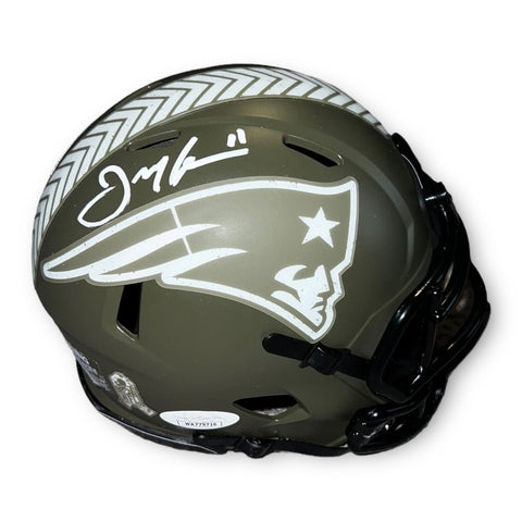 Julian Edelman Signed Autographed Salute To Service Mini Helmet JSA