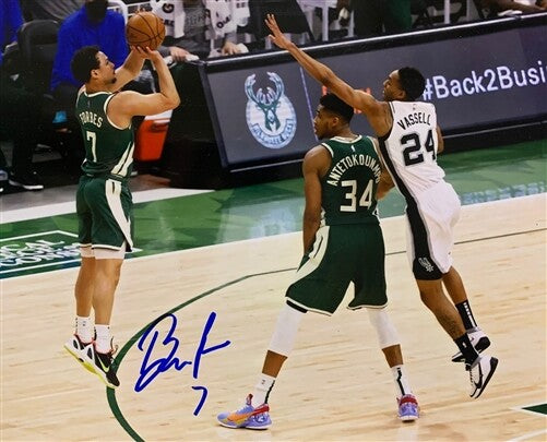 Milw Bucks 2021 NBA Champ BRYN FORBES Signed 8x10 Photo #5 AUTO
