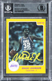 Lakers Magic Johnson Authentic Signed 1986 Star Career Info #7 Card BAS Slabbed