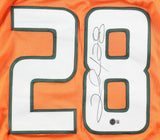 Clinton Portis Signed Miami Hurricanes Pro Cut Jersey (Beckett) 2xPro Bowl R.B.