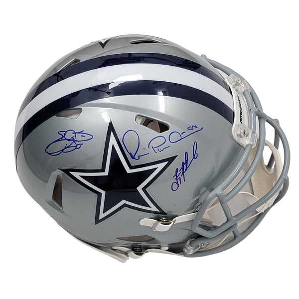 Troy Aikman Michael Irvin Emmitt Smith Signed Dallas Cowboys Authentic Helmet