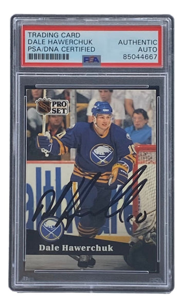 Dale Hawerchuk Signed 1991 Pro Set #24 Buffalo Sabres Hockey Card PSA/DNA