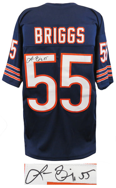 Lance Briggs (CHICAGO BEARS) Signed Navy Custom Football Jersey - (SCHWARTZ COA)