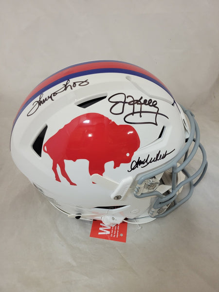 KELLY/THOMAS/REED TRIPS SIGNED BUFFALO BILLS CLASSIC SPEEDFLEX HELMET BECKETT