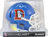 Troy Franklin Autographed/Signed Denver Broncos TB Mini Helmet Beckett W 59397