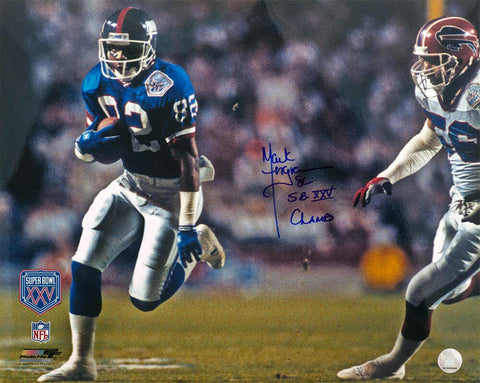 Mark Ingram Signed Giants SB XXV Action 16x20 Photo w/SB XXV Champs - (SS COA)