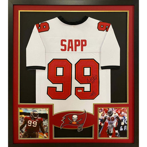 Warren Sapp Autographed Signed Framed Tampa Bay Buccaneers Jersey BECKETT