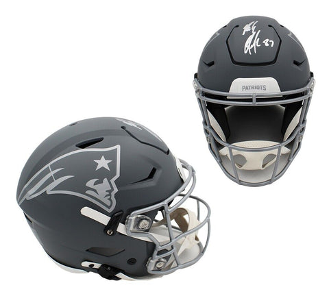 Rob Gronkowski Signed New England Patriots Speed Flex Authentic Slate NFL Helmet