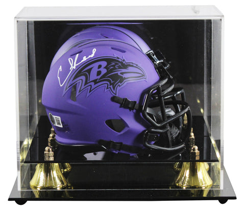 Ravens Ed Reed Authentic Signed Rave Speed Mini Helmet W/ Case BAS Witnessed