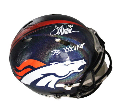 Terrell Davis Signed Denver Broncos Speed Authentic Custom Galaxy Fleck Helmet