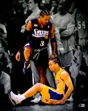 ALLEN IVERSON AUTOGRAPHED 16X20 PHOTO 76ERS STEP OVER LUE BECKETT 243629