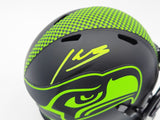 KENNETH WALKER III AUTOGRAPHED SEAHAWKS ECLIPSE BLACK MINI HELMET BECKETT 235709