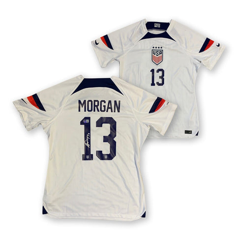 Alex Morgan Autographed USA Womens World Cup Nike Soccer Jersey Beckett Auth COA