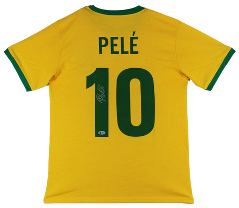 Pele Authentic Signed Brazil Jersey Autographed in Silver BAS