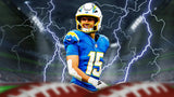 Ladd McConkey Signed Las Angeles Chargers 35"x43" Framed Jersey (Beckett) W.R.