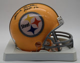 Jack Butler HOF Pittsburgh Steelers Signed/Inscr Mini Football Helmet JSA 212267