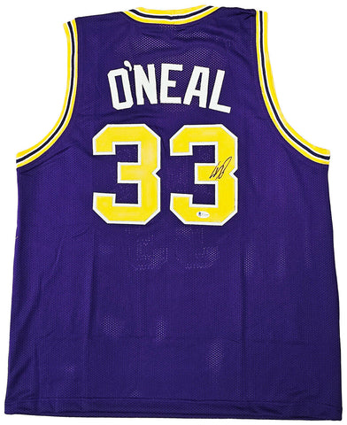 Shaquille O'Neal Signed Purple College Basketball Jersey BAS