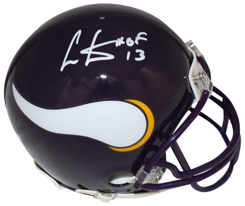 Cris Carter Signed Minnesota Vikings VSR4 TB HOF Mini Helmet Beckett 40625