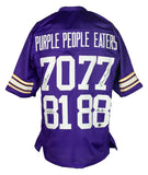 Purple People Eaters Multi Signed Custom Purple ProStyle Football Jersey BAS