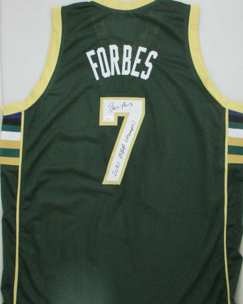 Bucks BRYN FORBES Signed Custom Replica Green Jersey AUTO w/ NBA Champs - JSA