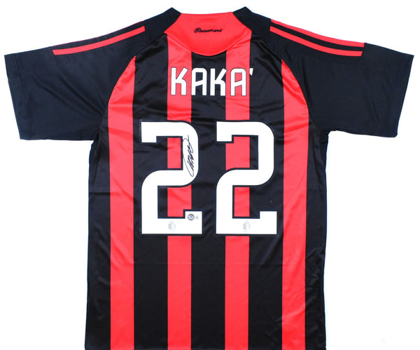 Ricardo Kaka Signed AC Milan Home Red Soccer Jersey #22 - Beckett Witnessed Holo