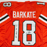 Autographed/Signed Cooper Barkate Miami Orange College Jersey BAS COA