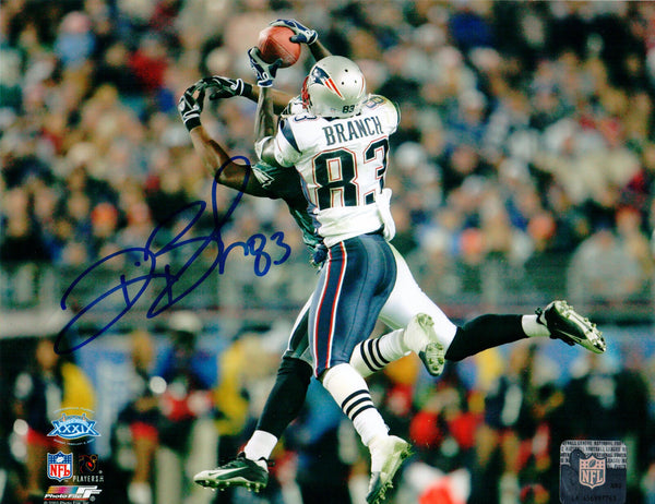 Deion Branch New England Patriots Signed Autographed 8x10 Photo SB XXXIX