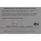 Selmon Sapp Lynch Brooks Barber Tampa Bay Buccaneers Mini Helmet Beckett 51011