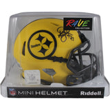 Troy Polamalu Autographed Pittsburgh Steelers Rave Mini Helmet Beckett 50266