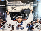 Nathan MacKinnon Stanley Cup Champion Signed 16x20 Photo Burgandy Background