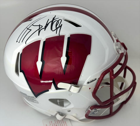 Badgers All American JJ WATT Signed Full Size Authetic Speed Helmet AUTO - BAS