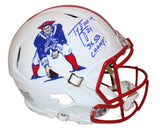 Ty Law Signed New England Patriots Speed Authentic Helmet w/2 insc BAS 40052