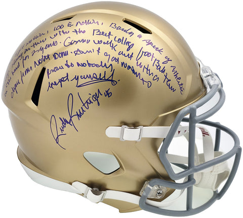 RUDY RUETTIGER AUTOGRAPHED NOTRE DAME FULL SIZE HELMET SPEECH BECKETT 243661