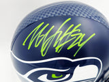 Marshawn Lynch Autographed Seahawks Blue Full Size Speed Helmet ML Holo #10141