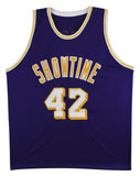 James Worthy Authentic Signed Purple Pro Style Jersey Autographed BAS Witnessed