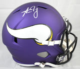 Aaron Jones Autographed Minnesota Vikings F/S Speed Helmet - Beckett W Hologram