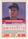 Steve Beuerlein Signed Raiders 1989 Score Football Rookie Card #20 -SCHWARTZ COA