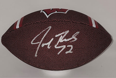 Browns HOF'er JOE THOMAS Signed Franklin Badgers Logo 10" Football AUTO JSA