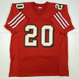 Autographed/Signed GARRISON HEARST San Francisco Red Football Jersey JSA COA