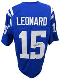 Riley Leonard Signed/Auto Blue Indianapolis Colts Football Jersey JSA 208165