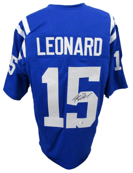 Riley Leonard Signed/Auto Blue Indianapolis Colts Football Jersey JSA 208165