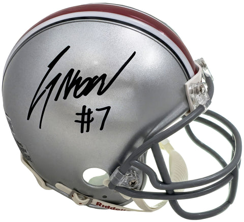 CJ C.J. STROUD AUTOGRAPHED OHIO STATE SILVER VSR4 MINI HELMET BECKETT 222848