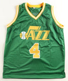 Adrian Dantley Signed Utah Jazz Jersey (AWM) # 4 retired by Utah Jazz / HOF 2008