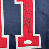 Framed Autographed/Signed Karl Malone 35x39 USA Blue Dream Team Jersey JSA COA