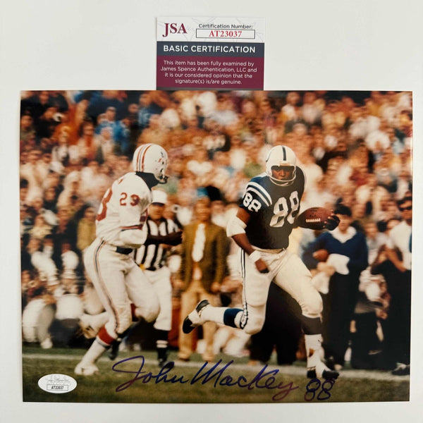Autographed/Signed John Mackey Indianapolis Colts 8x10 Football Photo JSA COA